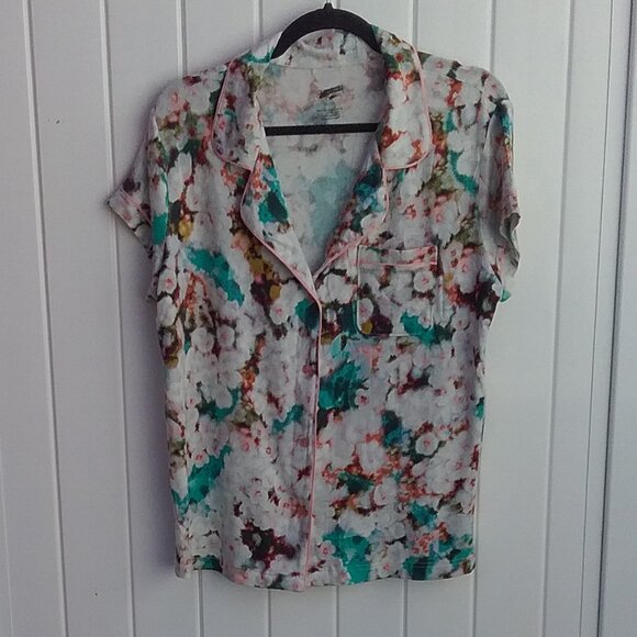 Gilligan & O'Malley Women's Pajama Top Tie Dye Knit XL Short Sleeve - Picture 1 of 3